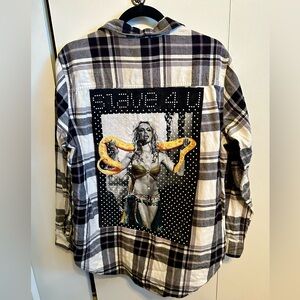 BRITNEY SPEARS upcycled flannel shirt XL